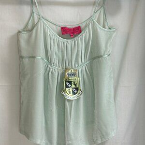 NWT Juicy Couture Babydoll Shirred Smocked Cami Top - Tranquil - Size M